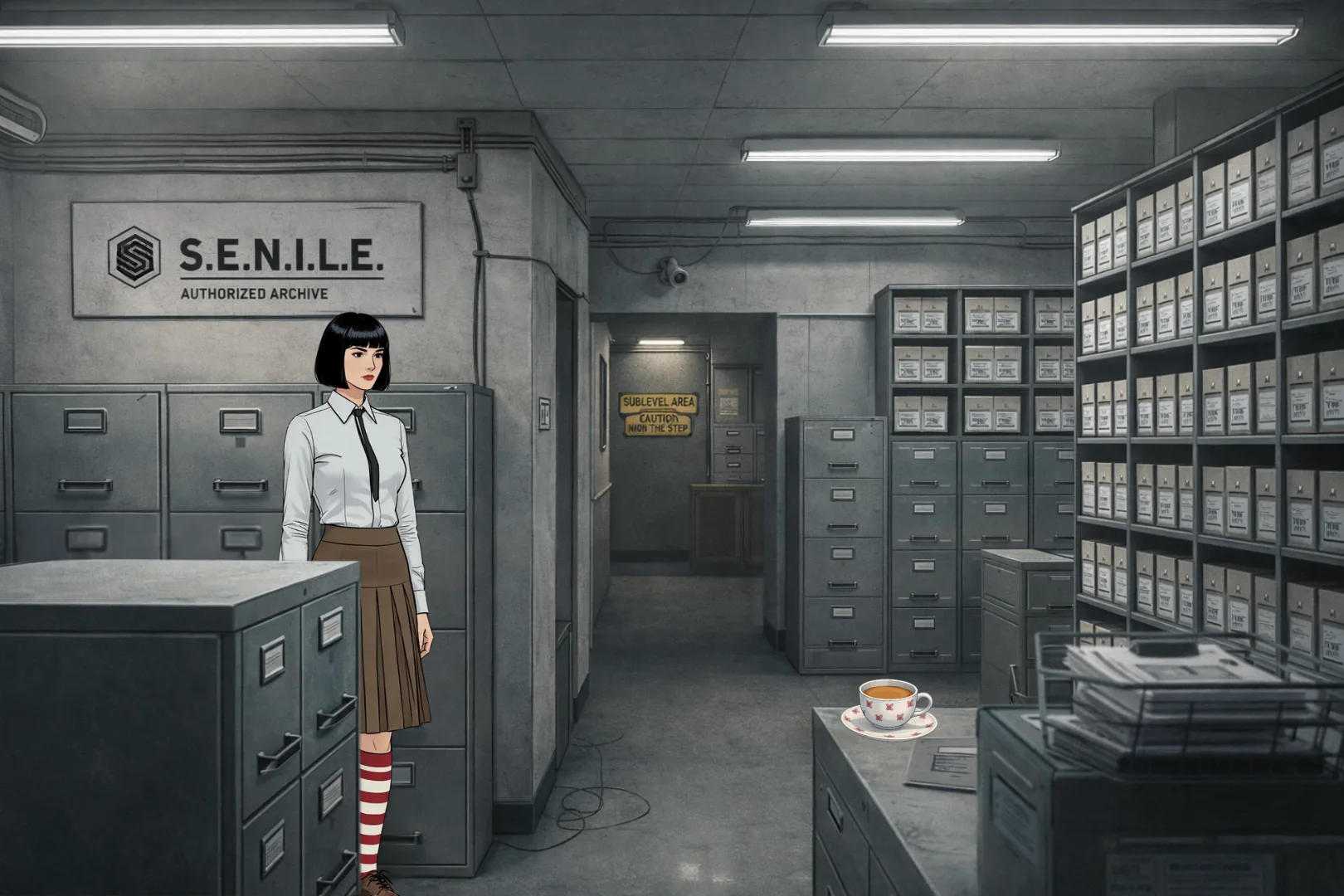 Archive headquarters wide interior view